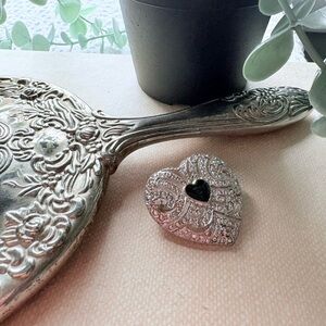 Vintage Avon Antique Style Marcasite Heart Brooch | Victorian Revival NIB BR2